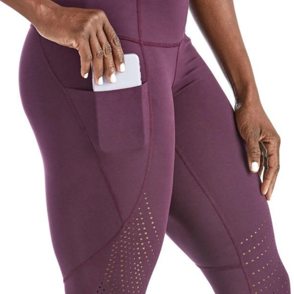 NWT Member'sMark Ladies Active Perforated Pocket Legging(Agate Purple) Var Sizes - Picture 2 of 3
